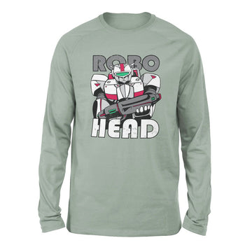 Robo Head Men/Unisex Drop Shoulder Sweatshirt in Dusty Blue color